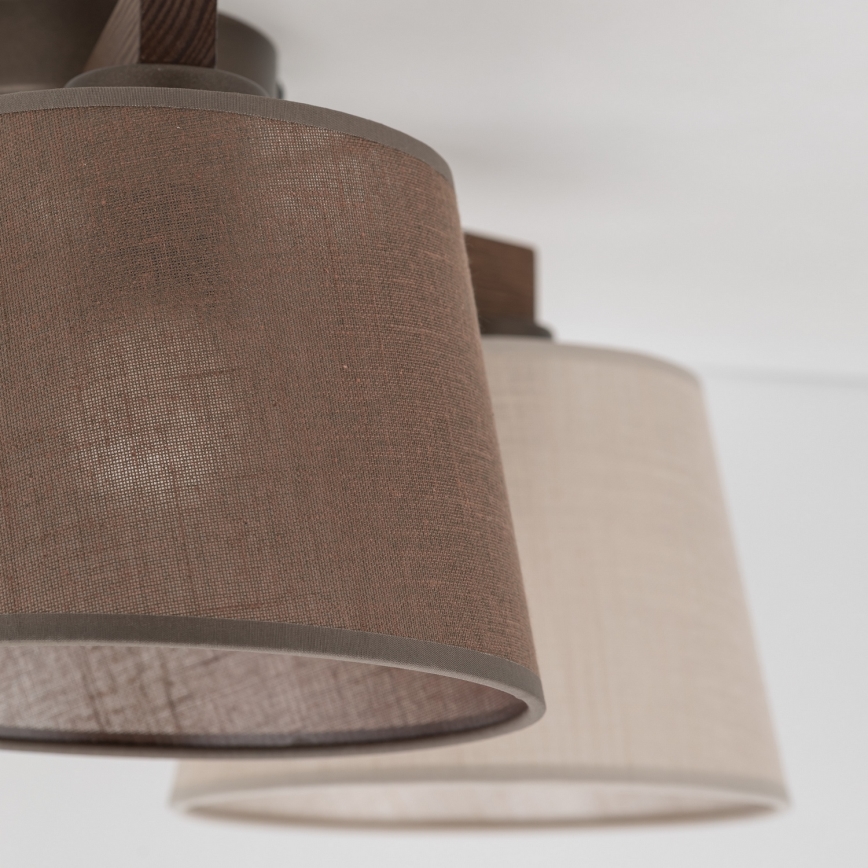Brilagi - Lustre de tecto sobreposto LATTE 3xE27/60W/230V pinho/mix