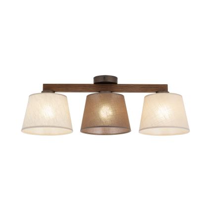 Brilagi - Lustre de teto de montagem superficial LATTE SABIA 3xE27/60W/230V pinho/misto