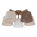 Brilagi - Lustre de teto de montagem superficial LATTE SABIA 5xE27/60W/230V pinho/mix
