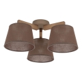 Brilagi - Lustre de teto fixo LATTE SABIA 3xE27/60W/230V pinho/castanho