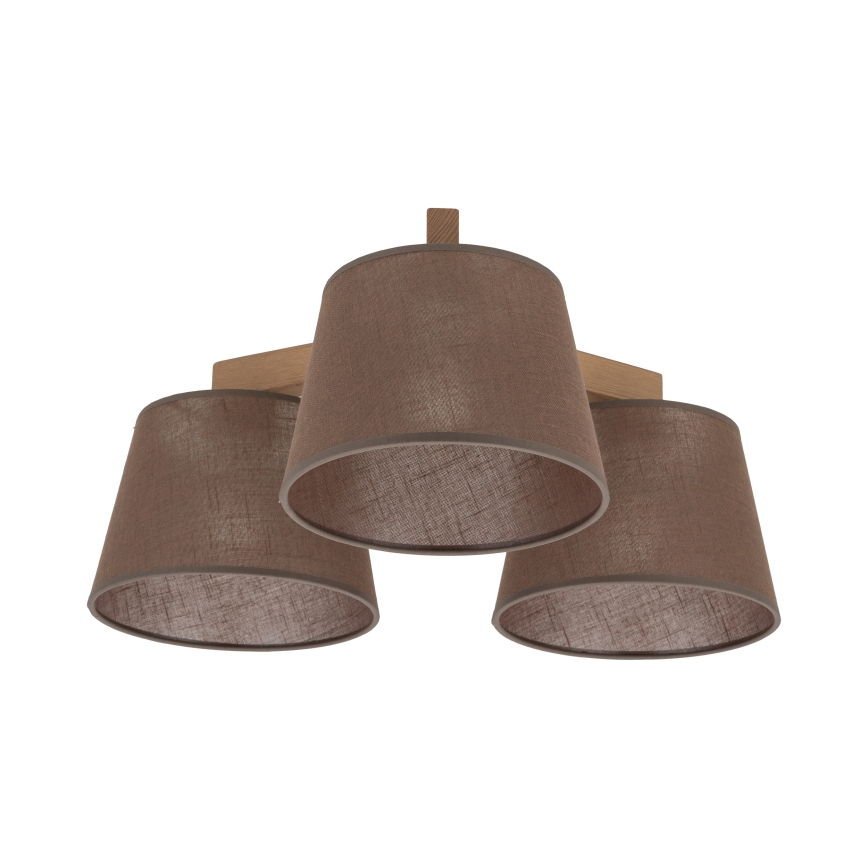 Brilagi - Lustre de teto fixo LATTE SABIA 3xE27/60W/230V pinho/castanho
