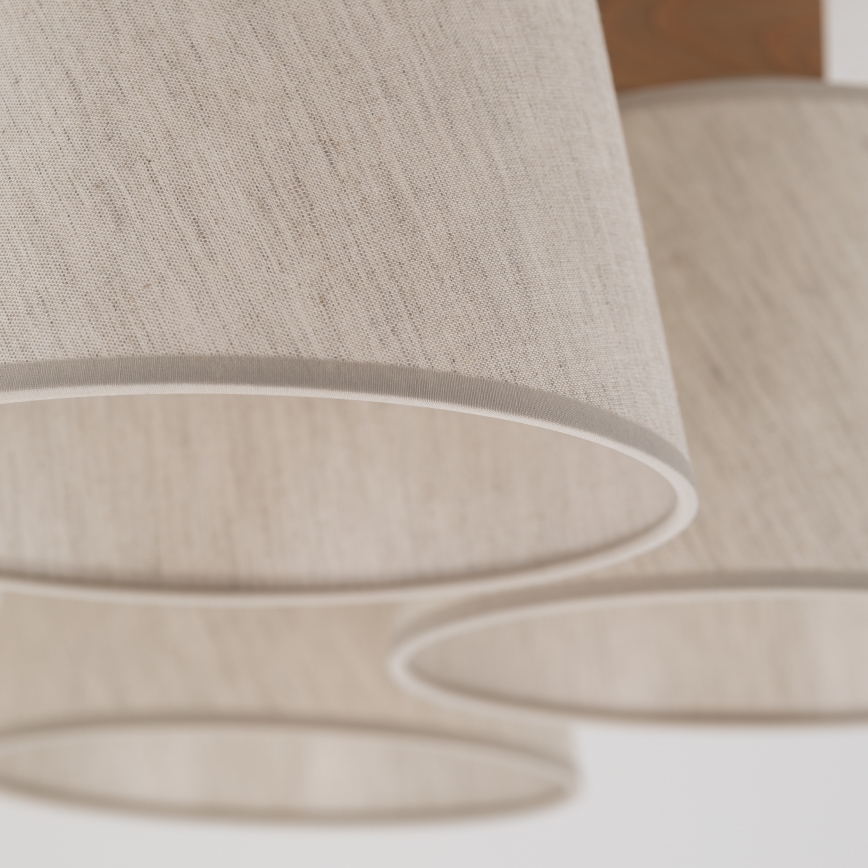 Brilagi - Lustre de teto fixo LATTE SABIA 5xE27/60W/230V pinho/creme