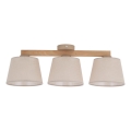 Brilagi - Lustre de teto LATTE SABIA 3xE27/60W/230V pinho/bege