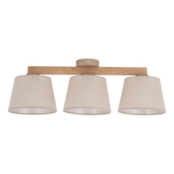 Brilagi - Lustre de teto LATTE SABIA 3xE27/60W/230V pinho/bege