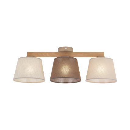 Brilagi - Lustre de teto sobreposto LATTE 3xE27/60W/230V pinho/misto