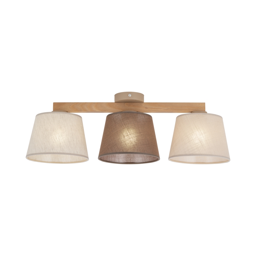 Brilagi - Lustre de teto sobreposto LATTE 3xE27/60W/230V pinho/misto