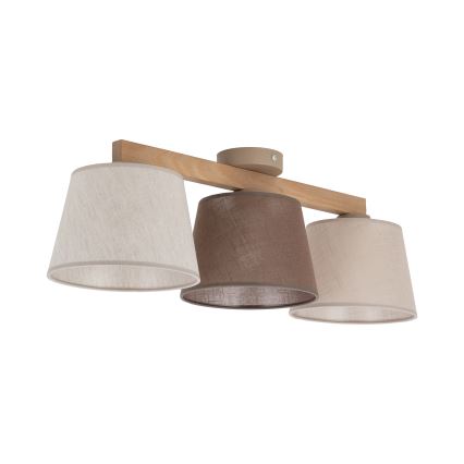 Brilagi - Lustre de teto sobreposto LATTE 3xE27/60W/230V pinho/misto