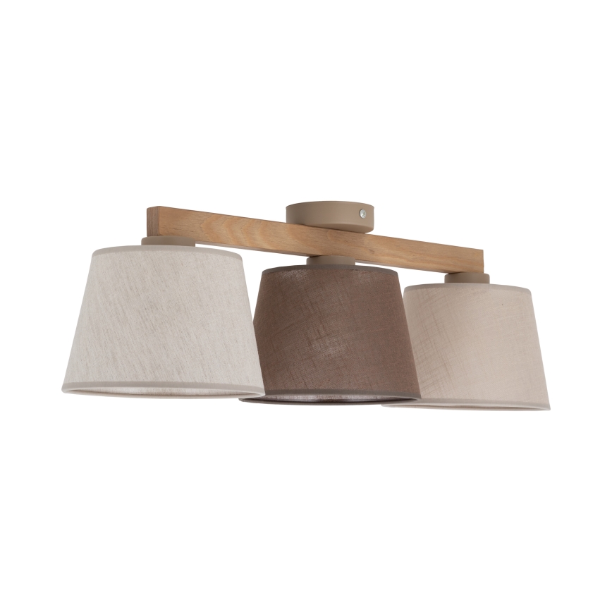 Brilagi - Lustre de teto sobreposto LATTE 3xE27/60W/230V pinho/misto