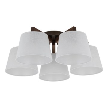 Brilagi - Lustre de teto sobreposto LATTE 5xE27/60W/230V pinho/branco