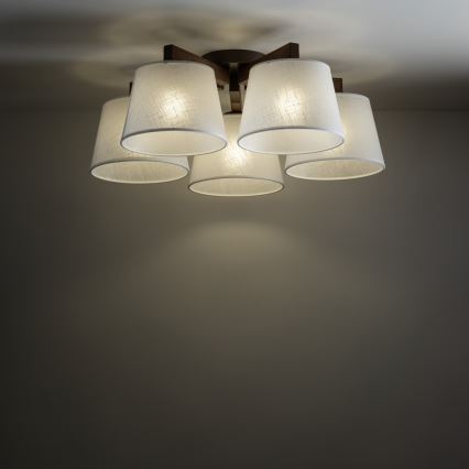 Brilagi - Lustre de teto sobreposto LATTE 5xE27/60W/230V pinho/branco