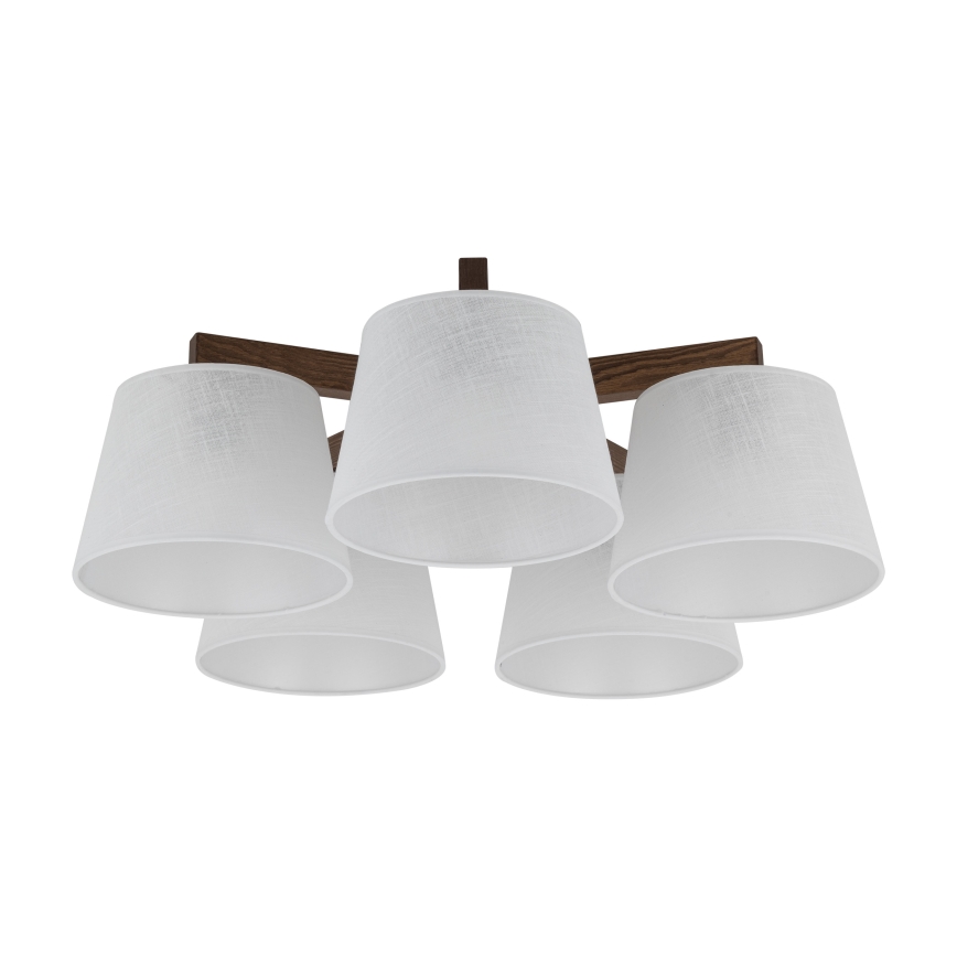 Brilagi - Lustre de teto sobreposto LATTE 5xE27/60W/230V pinho/branco