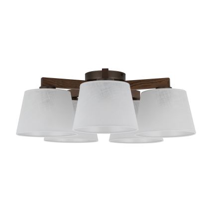 Brilagi - Lustre de teto sobreposto LATTE 5xE27/60W/230V pinho/branco