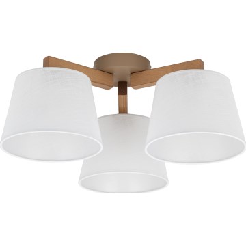Brilagi - Lustre de teto sobreposto LATTE SABIA 3xE27/60W/230V pinho/branco
