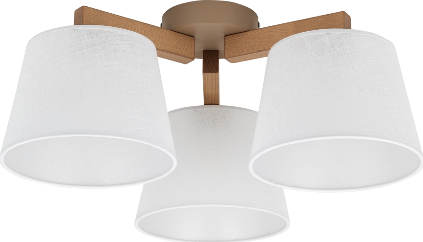Brilagi - Lustre de teto sobreposto LATTE SABIA 3xE27/60W/230V pinho/branco