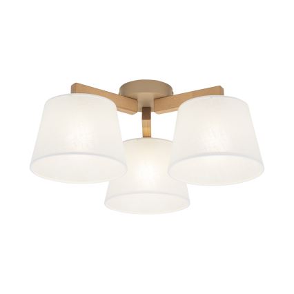 Brilagi - Lustre de teto sobreposto LATTE SABIA 3xE27/60W/230V pinho/branco