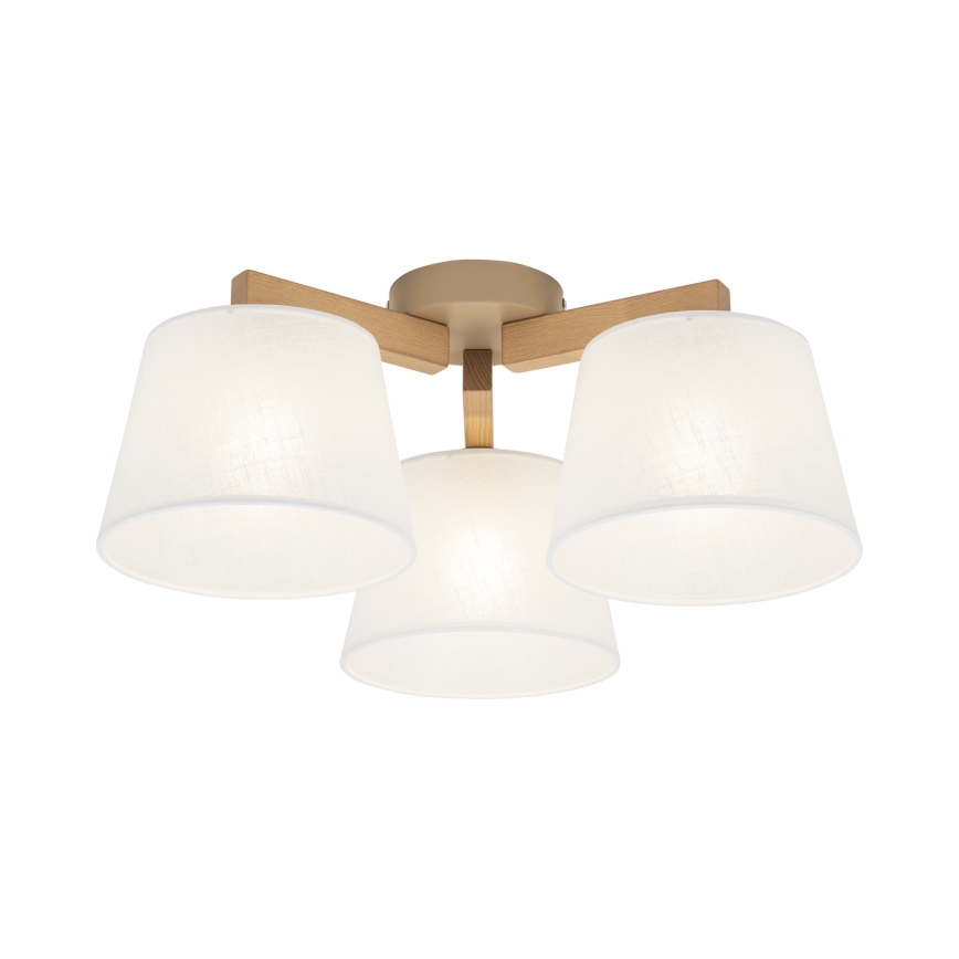 Brilagi - Lustre de teto sobreposto LATTE SABIA 3xE27/60W/230V pinho/branco