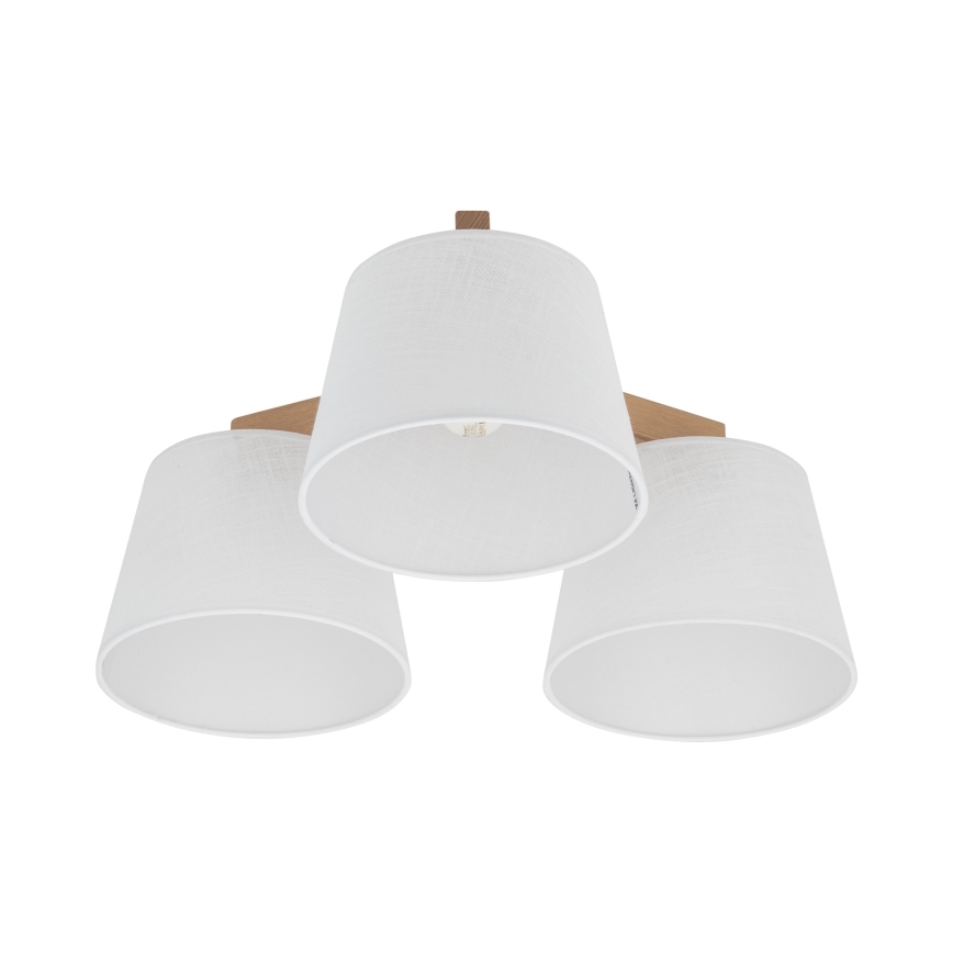 Brilagi - Lustre de teto sobreposto LATTE SABIA 3xE27/60W/230V pinho/branco