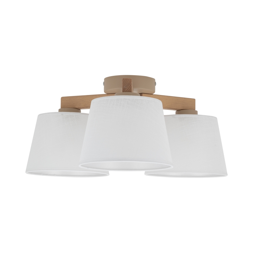 Brilagi - Lustre de teto sobreposto LATTE SABIA 3xE27/60W/230V pinho/branco