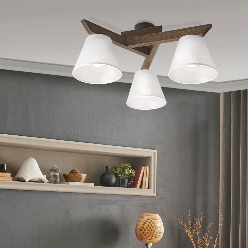 Brilagi - LED Plafon ANTHONY 3xE14/40W/230V carvalho nogueira/branco