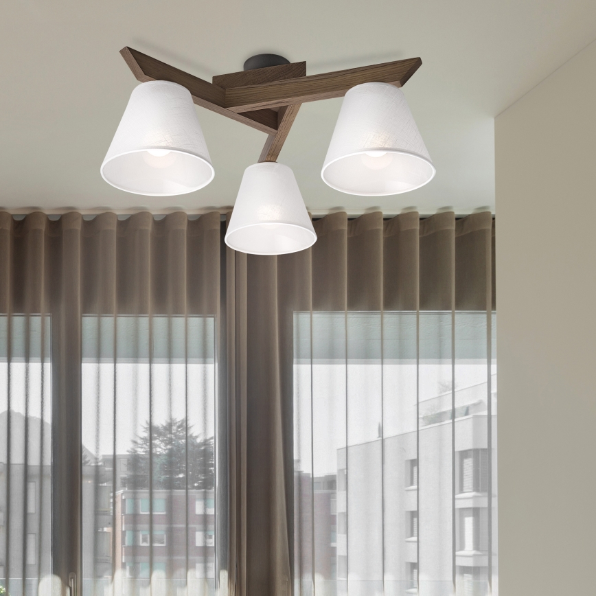 Brilagi - LED Plafon ANTHONY 3xE14/40W/230V carvalho nogueira/branco