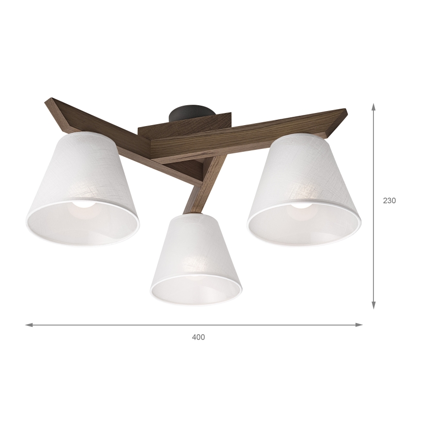 Brilagi - LED Plafon ANTHONY 3xE14/40W/230V carvalho nogueira/branco