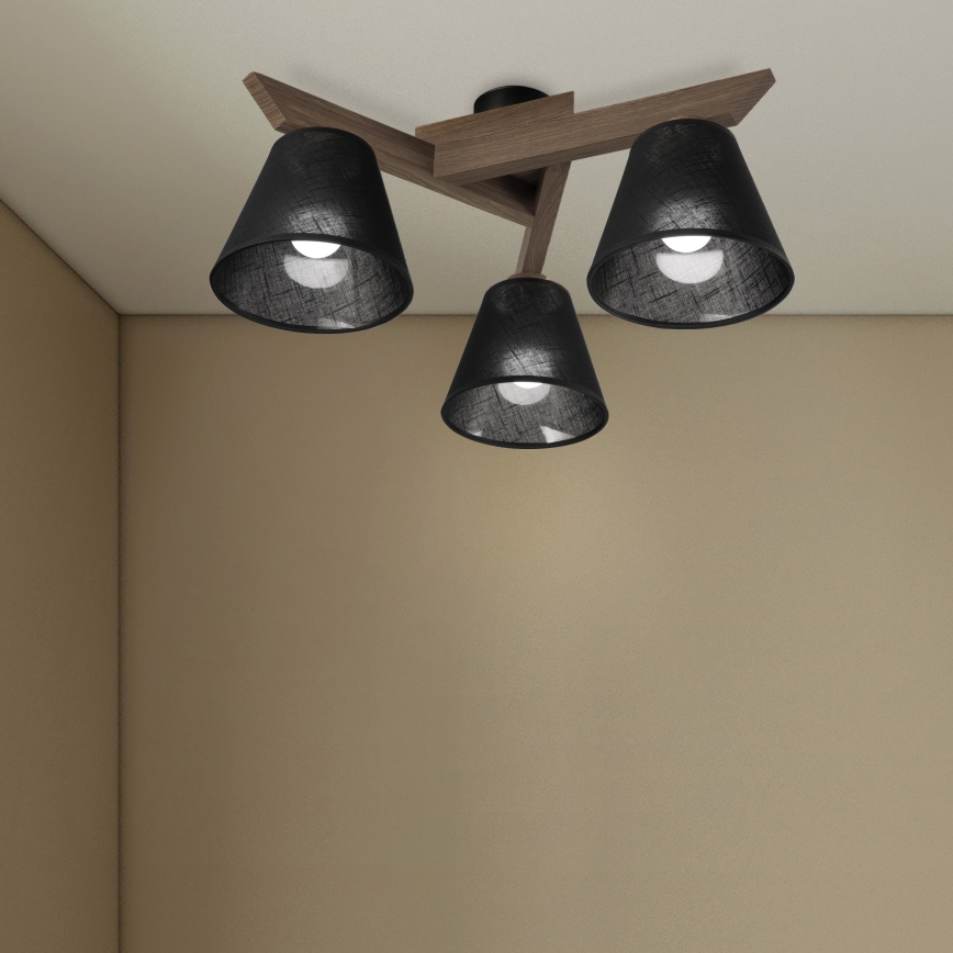 Brilagi - LED Plafonier ANTHONY 3xE14/40W/230V carvalho nogueira/preto