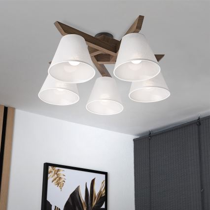 Brilagi - LED Plafonier ANTHONY 5xE14/40W/230V carvalho nogueira/branco