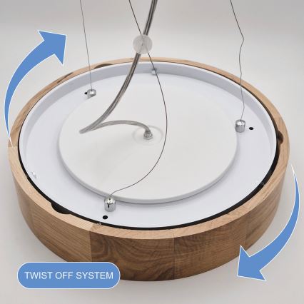 Brilagi - Lustre LED suspenso Carvalho 3xE27/60W/230V carvalho diâmetro 47,5 cm