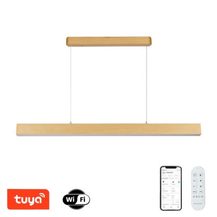 Brilagi - Lustre LED regulável SLEEKLINE SMART LED/40W/230V Wi‑Fi Tuya, acabamento em carvalho + comando remoto