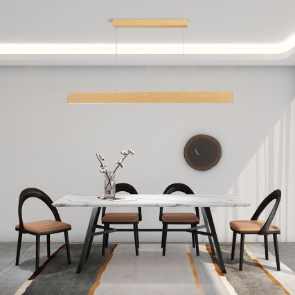 Brilagi - Lustre LED dimerizável suspenso por cabo SLIMLINE LED/40W/230V 3000–6000K acabamento em carvalho + comando remoto