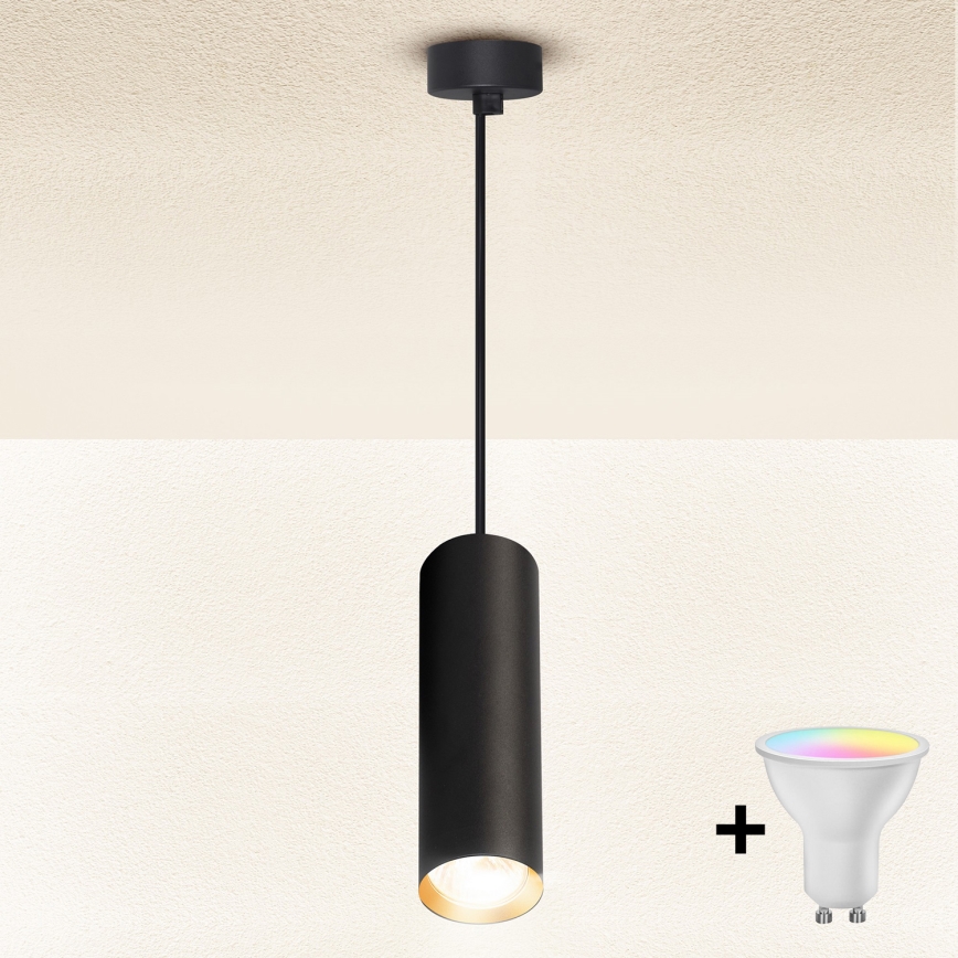 Brilagi - Lustre LED RGBW dimerizável em cabo SELE 1xGU10/6,5W/230V 2700-6500K preto/dourado