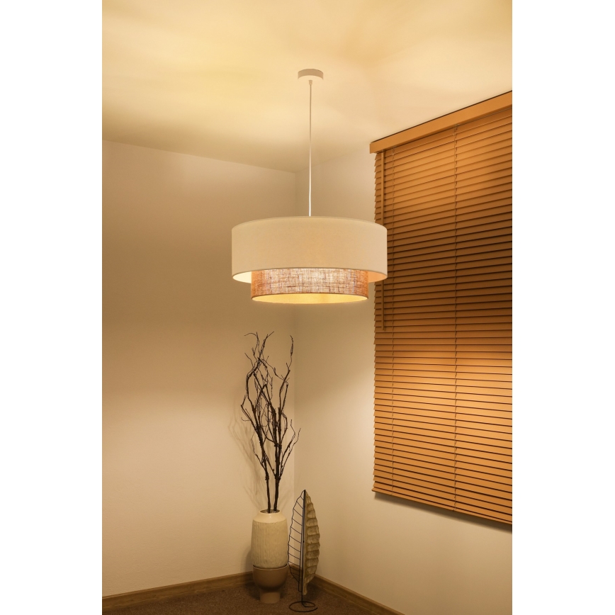 Brilagi - Lustre LED suspenso por cabo, Estilo Boho, 3x E27, 15 W, 230 V, Ø 60 cm