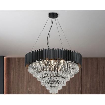 Brilagi - Lustre suspenso por cabo CARLOS 11xE14/40W/230V diâmetro 80 cm