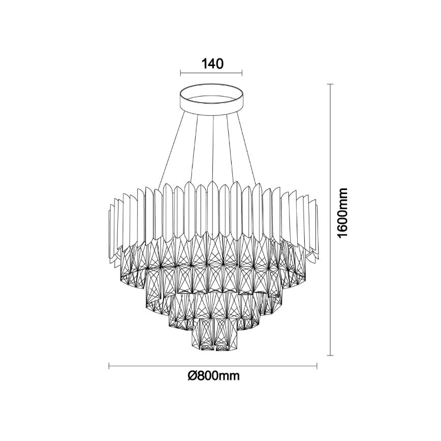 Brilagi - Lustre suspenso por cabo CARLOS 11xE14/40W/230V diâmetro 80 cm