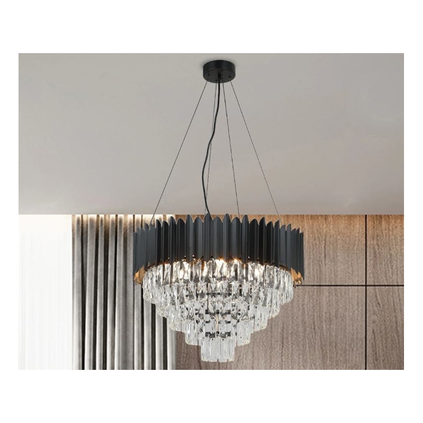 Brilagi - Lustre suspenso por cabo CARLOS 9xE14/40W/230V Ø 60 cm