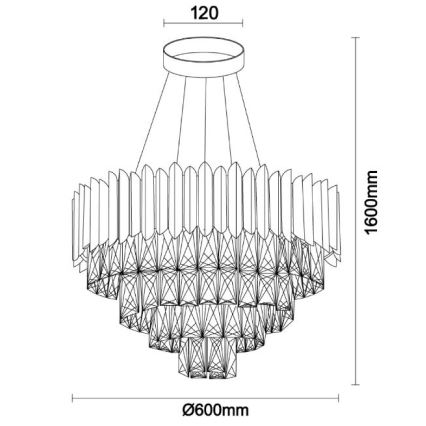 Brilagi - Lustre suspenso por cabo CARLOS 9xE14/40W/230V Ø 60 cm
