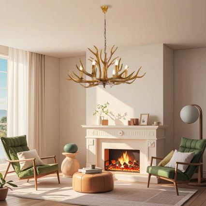 Brilagi - Lustre suspenso por corrente DEER 6xE14/10W/230V Ø 102 cm