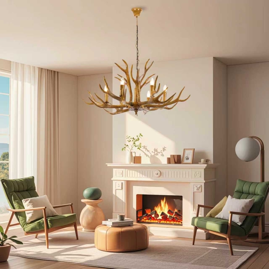 Brilagi - Lustre suspenso por corrente DEER 6xE14/10W/230V Ø 102 cm