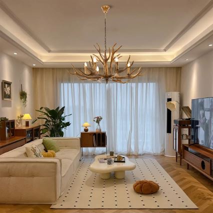 Brilagi - Lustre suspenso por corrente DEER 6xE14/10W/230V Ø 102 cm