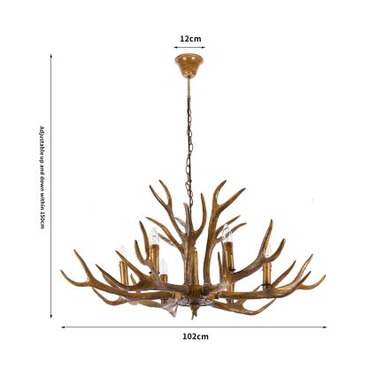 Brilagi - Lustre suspenso por corrente DEER 6xE14/10W/230V Ø 102 cm