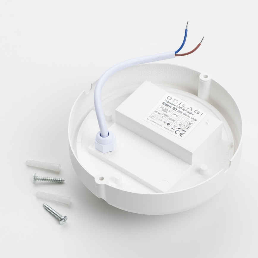 Brilagi - Luz industrial de teto LED SIMA LED/12W/230V IP65 branco