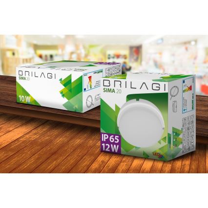 Brilagi - Luz industrial de teto LED SIMA LED/12W/230V IP65 preto antigo