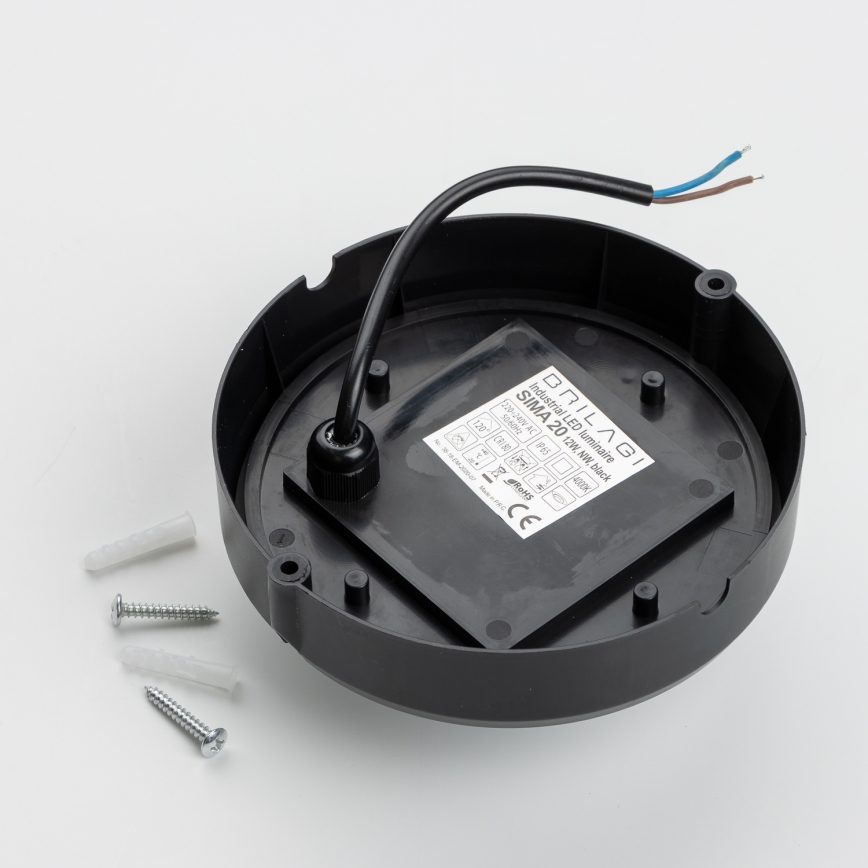 Brilagi - Luz industrial de teto LED SIMA LED/12W/230V IP65 preto antigo