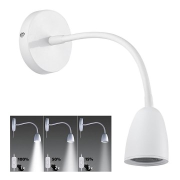 Brilagi - Pequeno candeeiro de parede LED com regulação LED/4W/230V branco