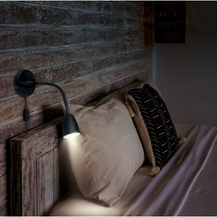 Brilagi - Pequeno candeeiro de parede LED com regulação LED/4W/230V preto