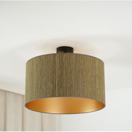 Brilagi - Plafon Boston Roller 1xE27/15W/230V Ø 45 cm palha castanha/dourado