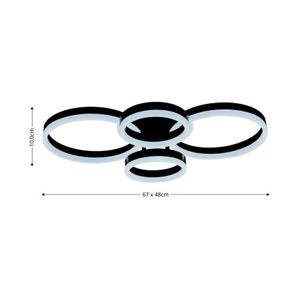 Brilagi - Plafon LED regulável ORBITS LED/49W/230V 3000/4000/6000K + comando à distância