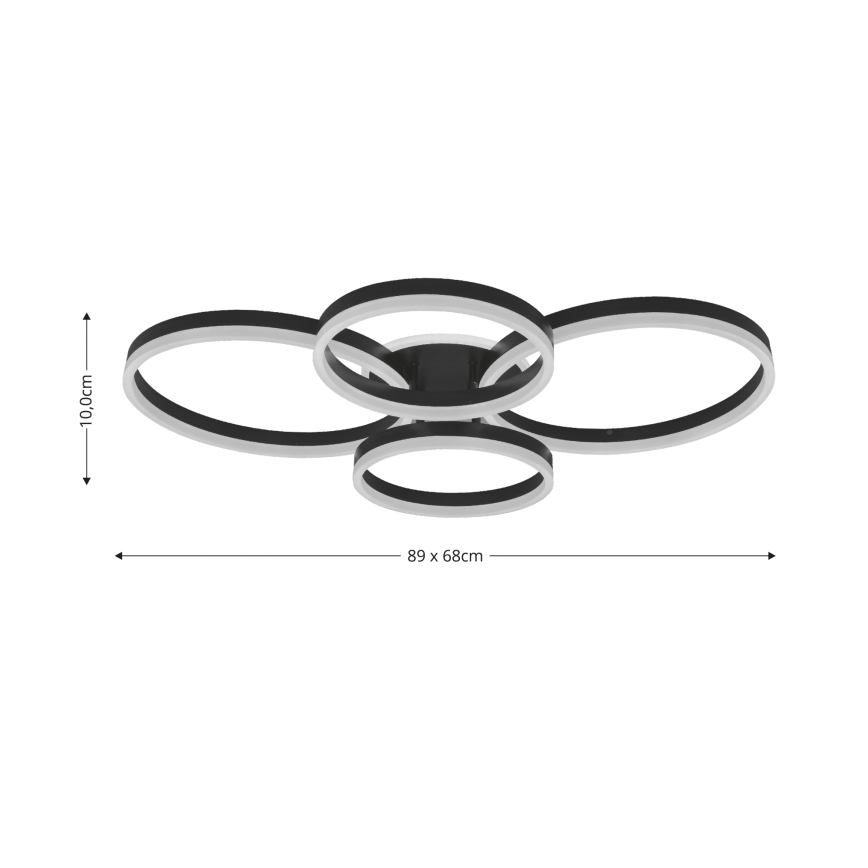Brilagi - Luminária de teto LED dimável ORBITS LED/52W/230V 3000/4000/6000K + controlo remoto