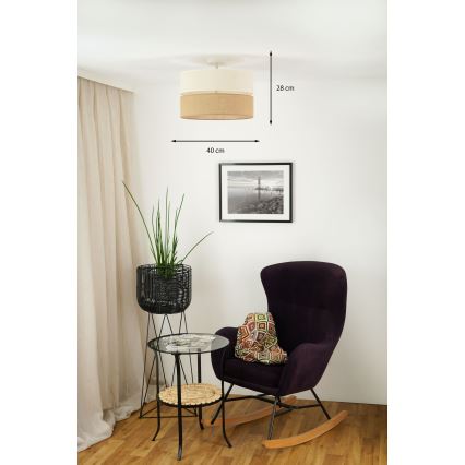 Brilagi - Plafonier ROYAL YUTE 1xE27/15W/230V Ø 40 cm bege/creme