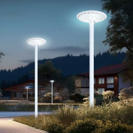 Brilagi - Poste metálico para iluminação exterior URBAN 3 m poste diâmetro 58 branco mate
